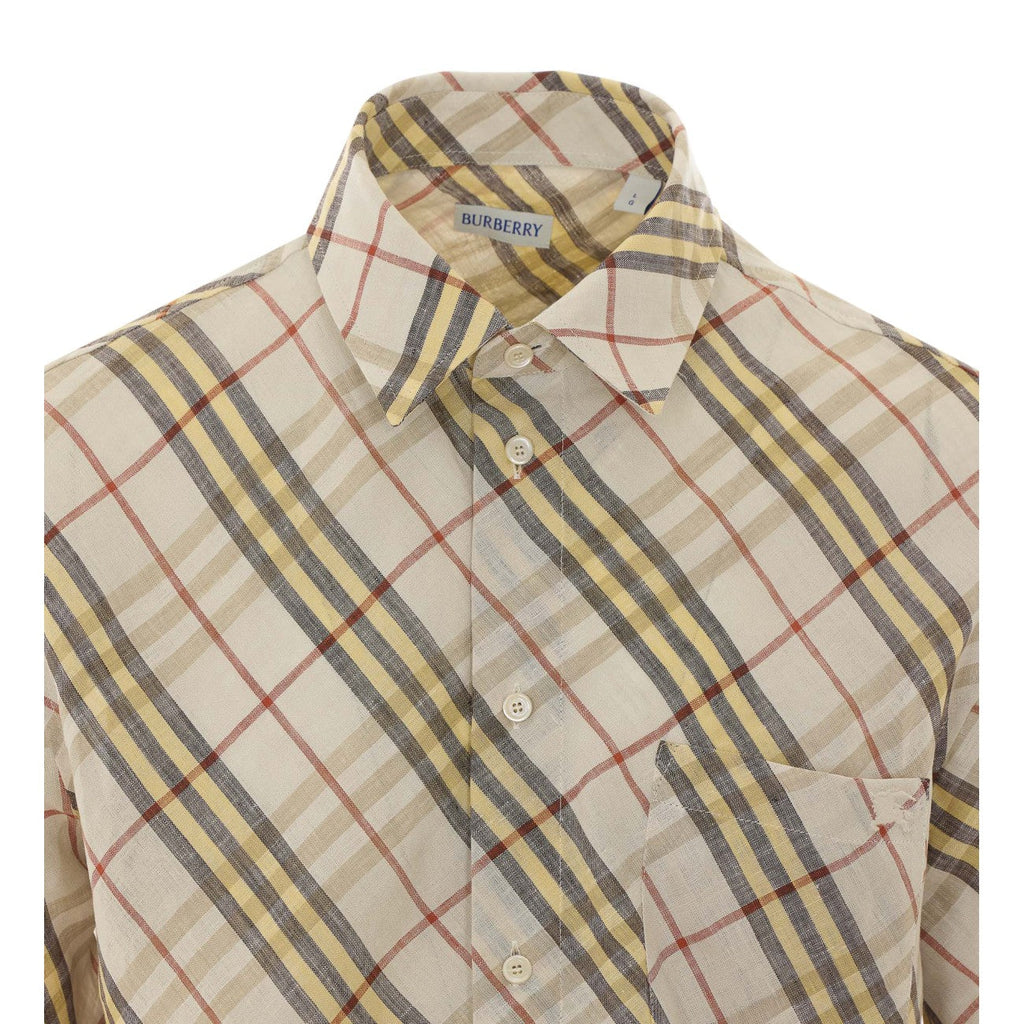 Burberry Men Check Short Sleeves Shirt