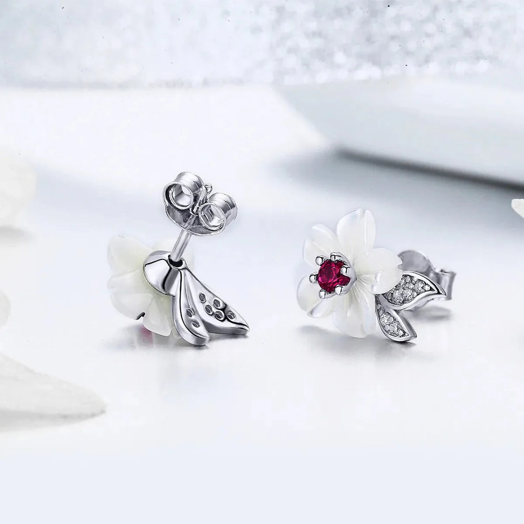 Cherry Blossom Radiance Stud Earrings