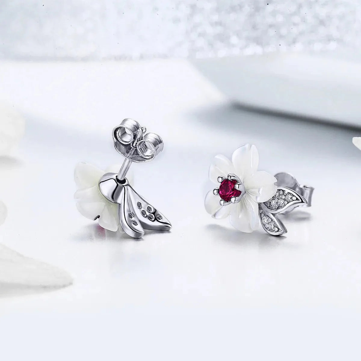 Cherry Blossom Radiance Stud Earrings