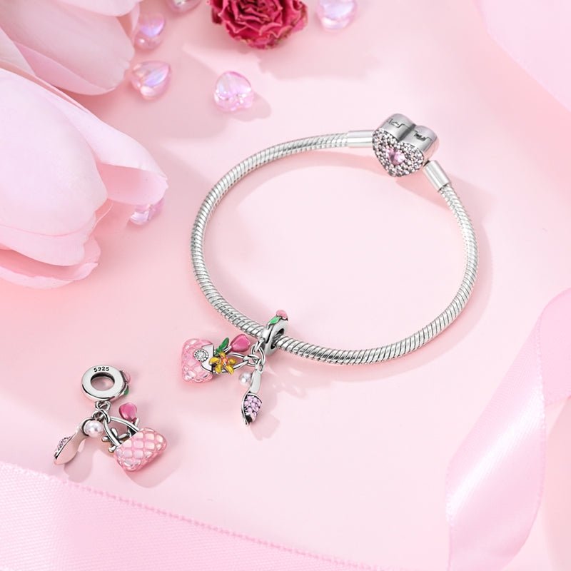 Chic Handbag & High Heel Dangle Charm