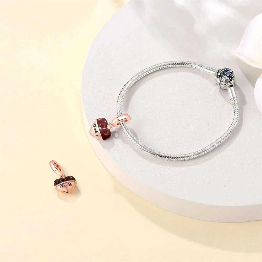 Chocolate Heart Dangle Charm