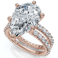 Certified 5.40Ct Pear Engagement Ring Wedding Band Set 14k Gold/Pt Lab Grown