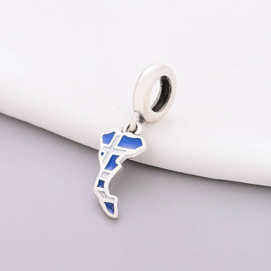 Corfu Island Map Flag Dangle Charm