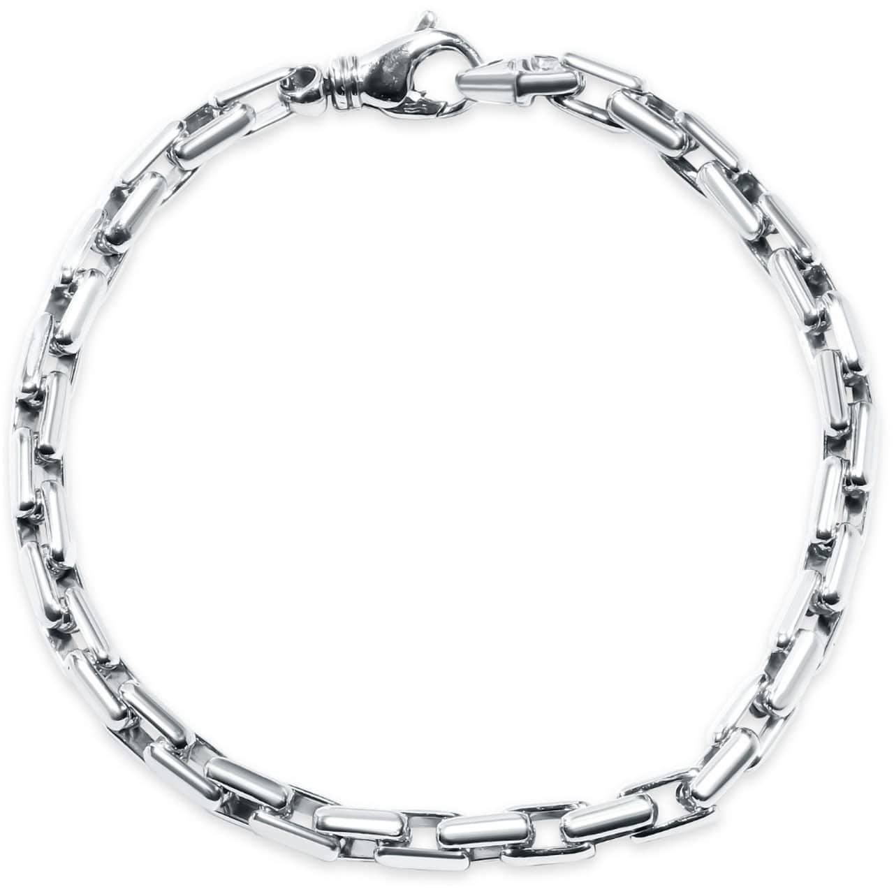 Men's Steel Single Tone Clasp 7.5mm Tight Link  8.5 " Bracelet