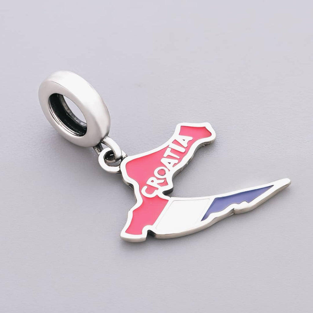 Croatia Map Flag Dangle Charm