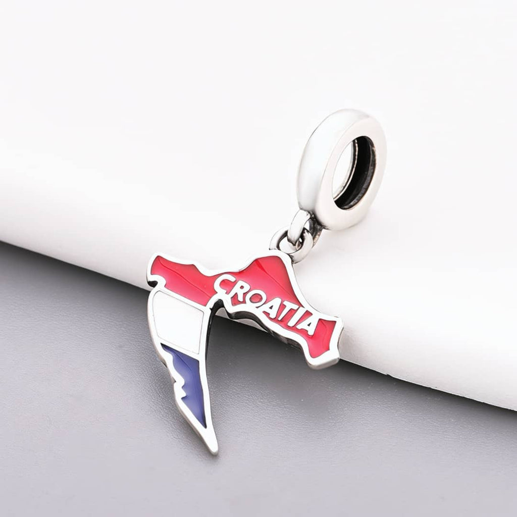 Croatia Map Flag Dangle Charm