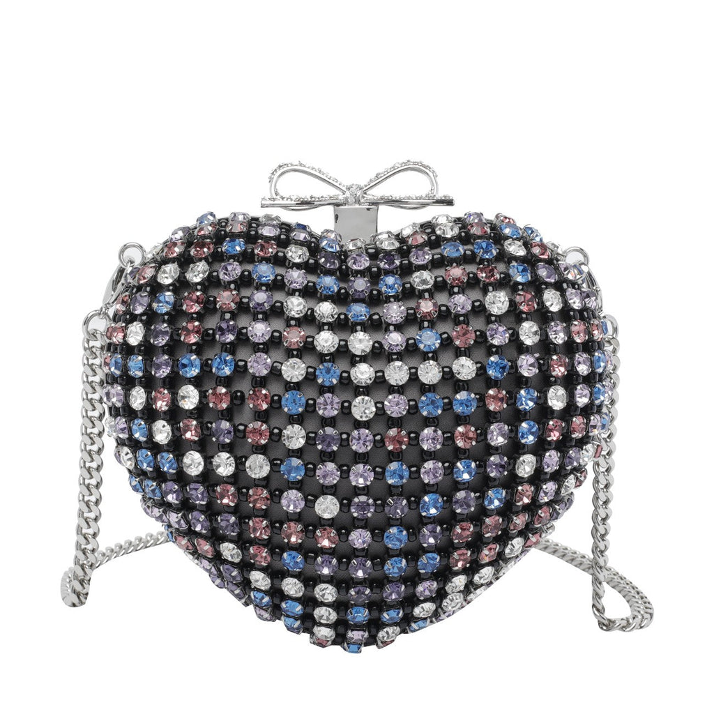 Self Portrait Women Crystal Heart Clutch