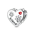 Crystal Paw Print “Friend” Heart Charm