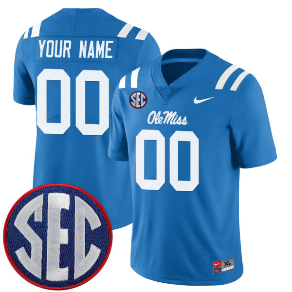 Custom Ole Miss Rebels Jersey - Powder Blue