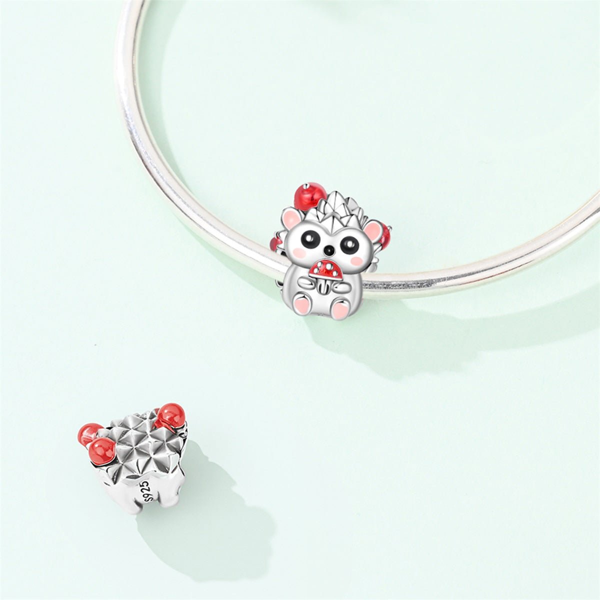 Cute Hedgehog with Mushroom Charm