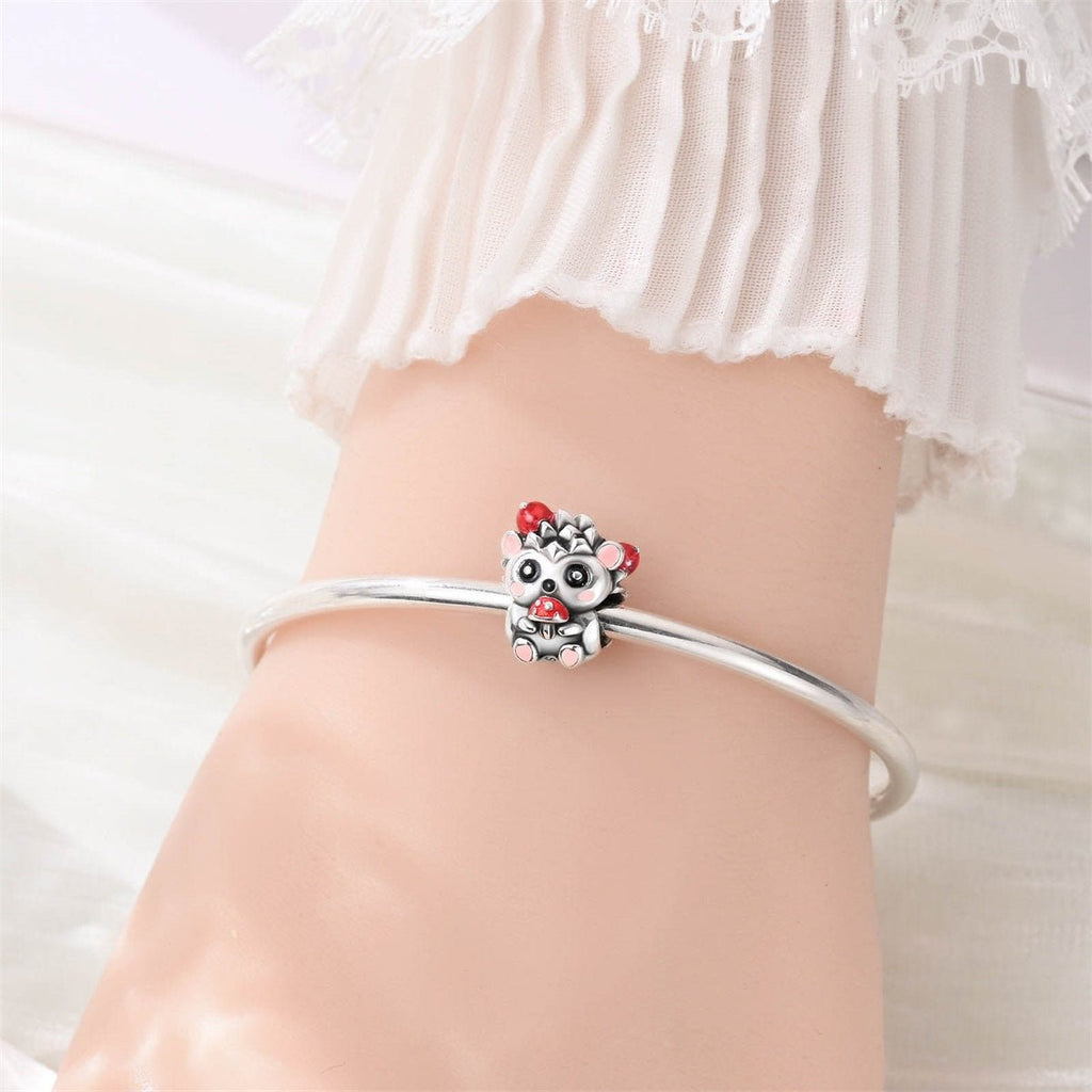 Cute Hedgehog with Mushroom Charm