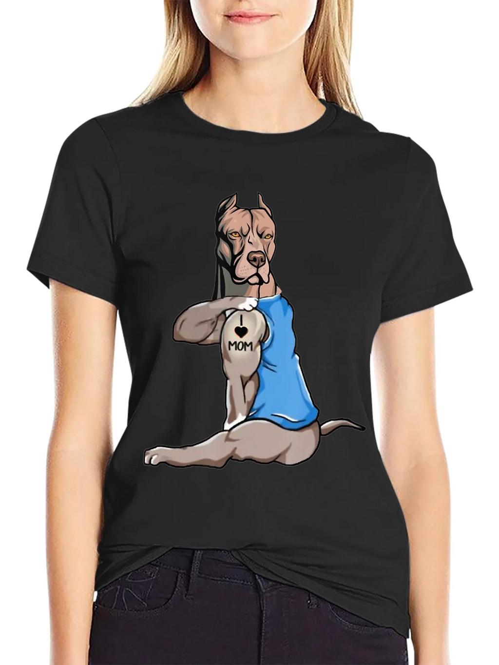 I Love Mom Pitbull T-Shirt