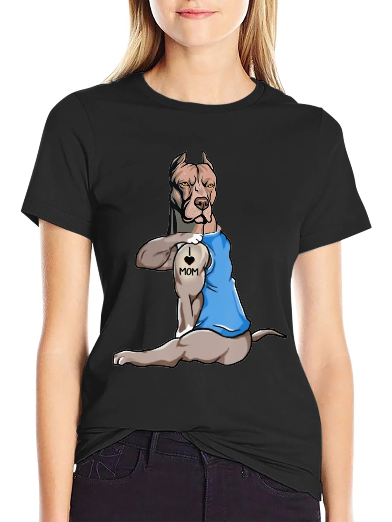 I Love Mom Pitbull T-Shirt