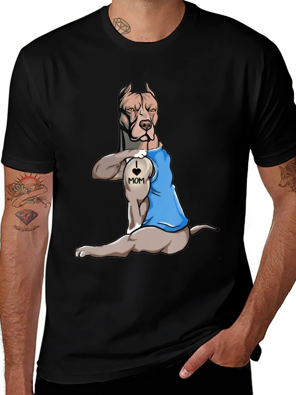I Love Mom Pitbull T-Shirt
