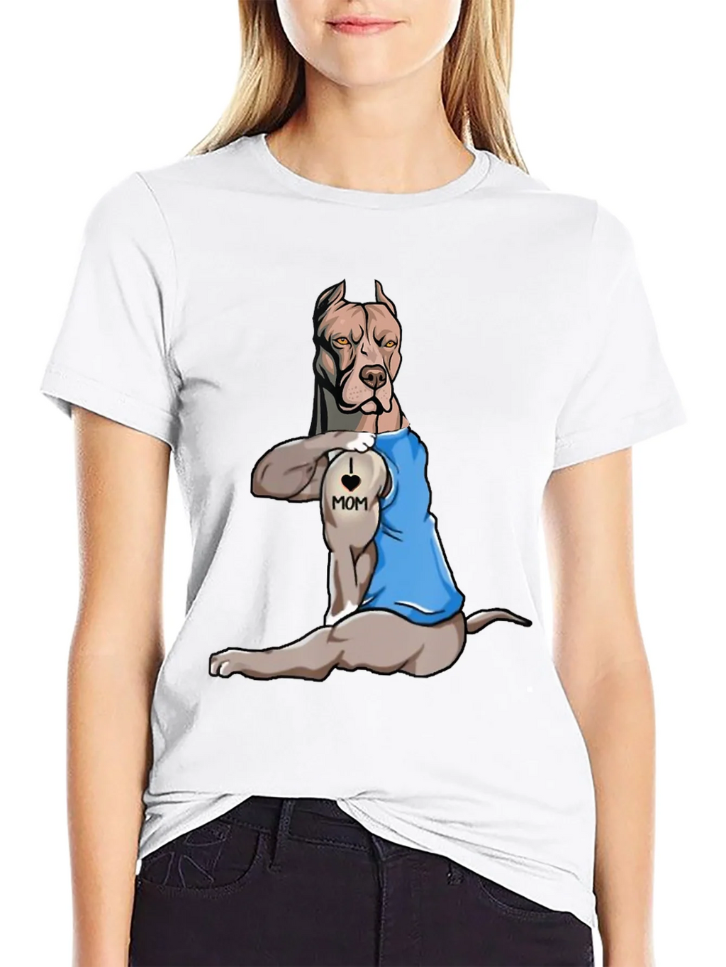 I Love Mom Pitbull T-Shirt