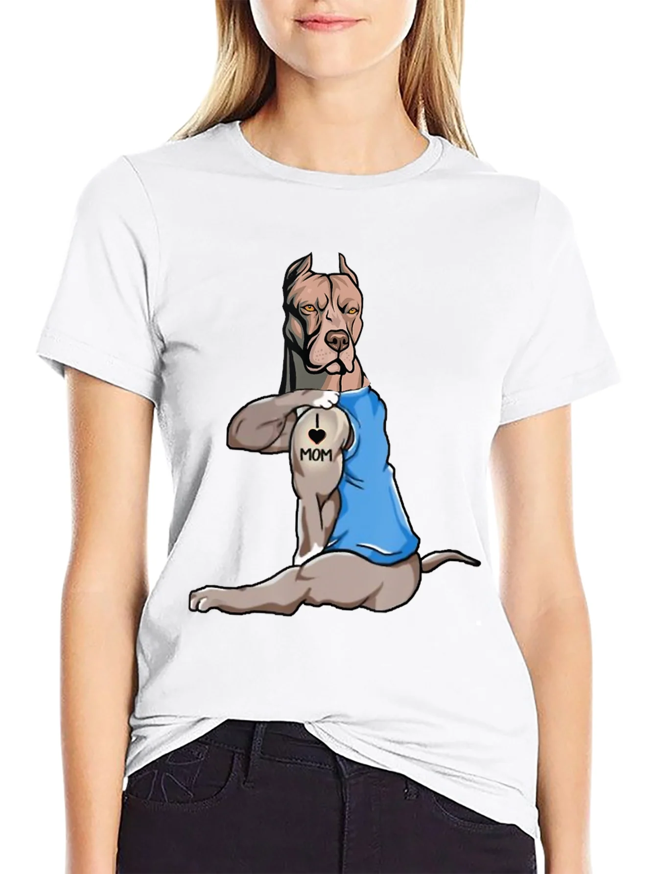 I Love Mom Pitbull T-Shirt