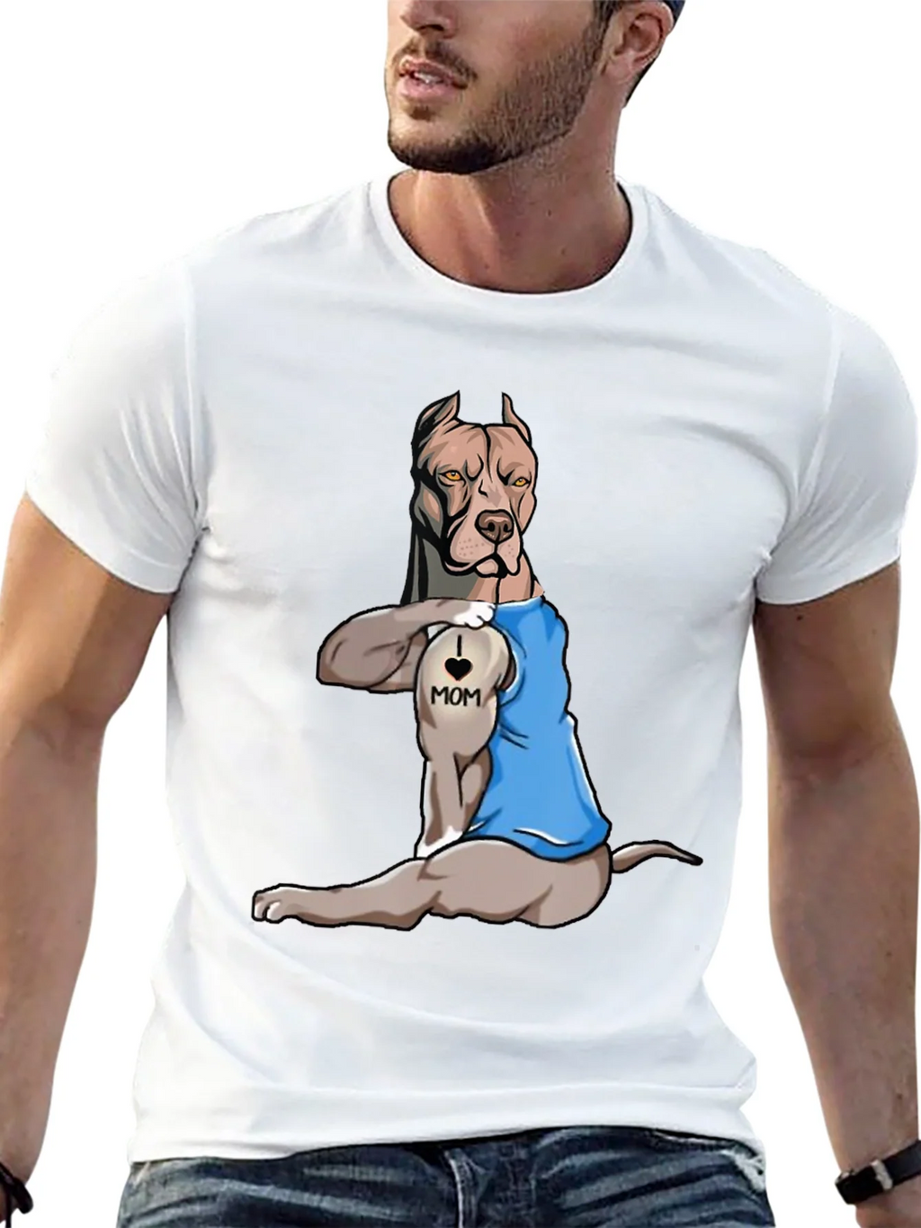 I Love Mom Pitbull T-Shirt