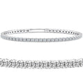 4Ct F/VS Diamond Flexible Oval Bangle Women's Bracelet 14k White Gold Lab Grown Size: 6.75