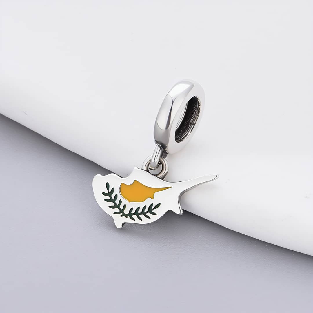 Cyprus Island Flag Dangle Charm