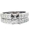 7/8ct Diamond Semi Mount Ring Set 14K White Gold Size: 9.5