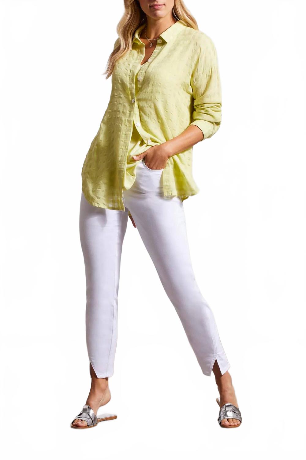 Jacquard Blouse In Wild Lime