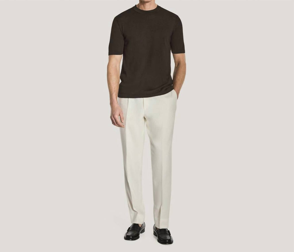 Wellington Crew Neck Tee In Espresso Brown