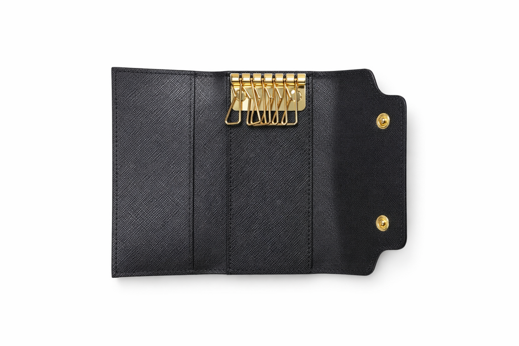 Marni Trunk 6-Hook Leather  Key Case Chain - Black