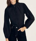 Lupa Pleated Sleeve Top In Black