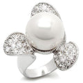 Rhodium Brass Ring with AAA Grade CZ in Clear