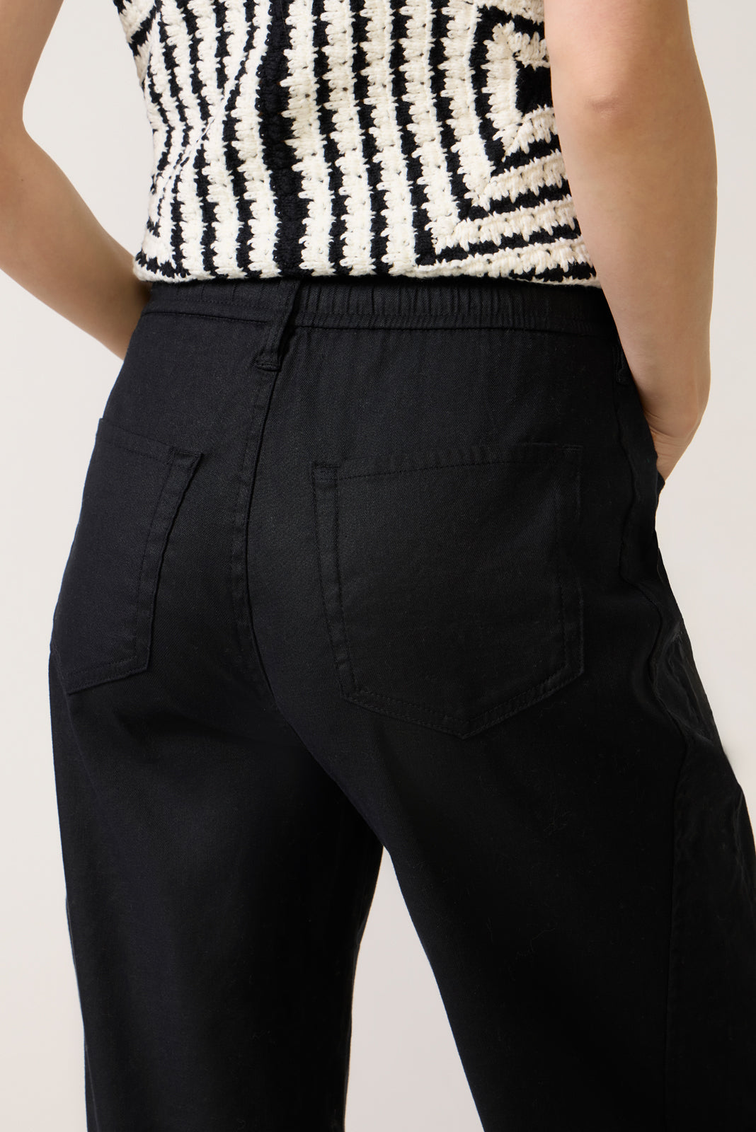 Women's Joelle Stretch Linen Trouser with Tie Waist Pants