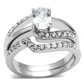 Rhodium Brass Ring with AAA Grade CZ in Clear
