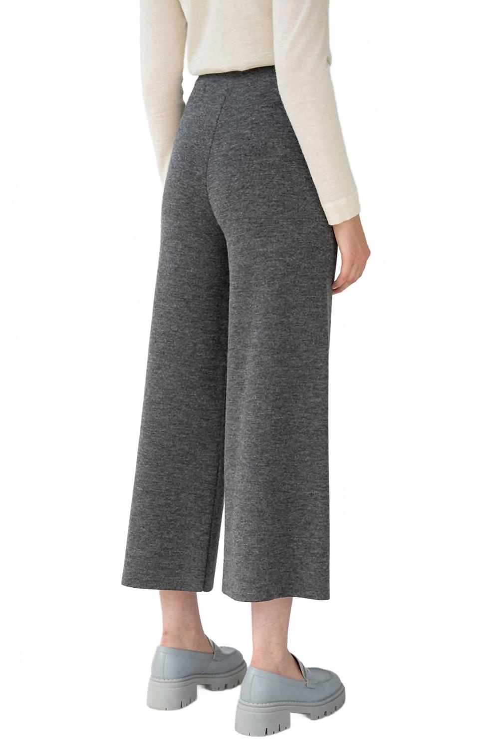 Wide Leg Trousers In Shadow Grey Heather