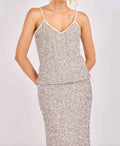 Luster Sequin Cami Top In Silver