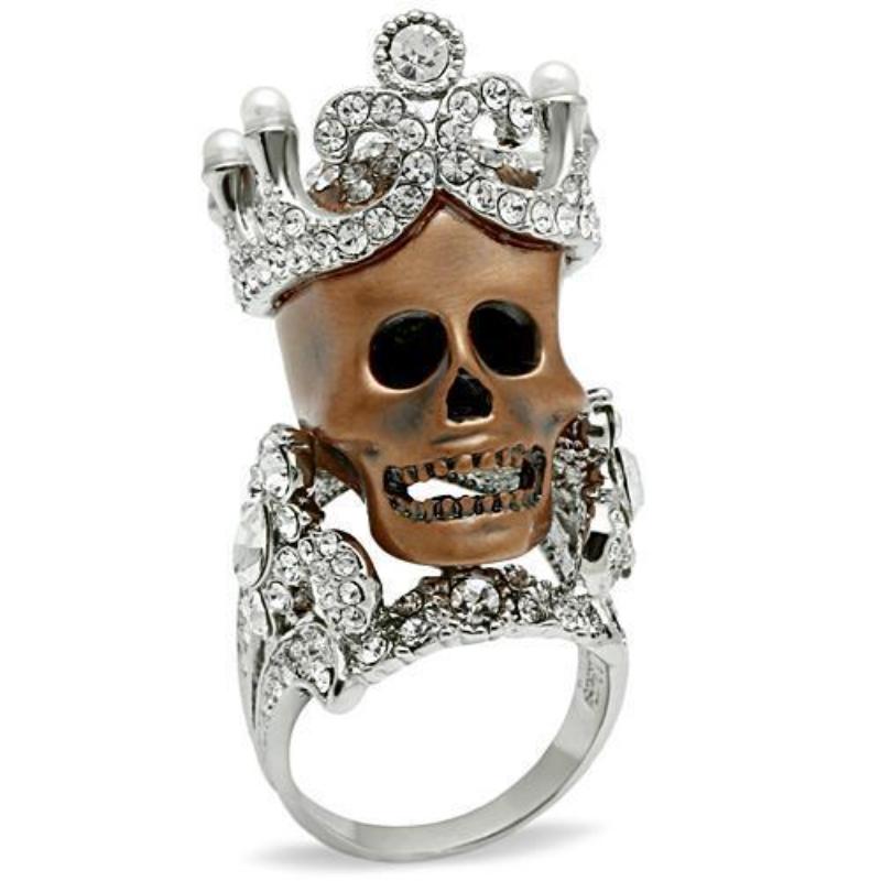 Special Color White Metal Ring with Synthetic Pearl in White