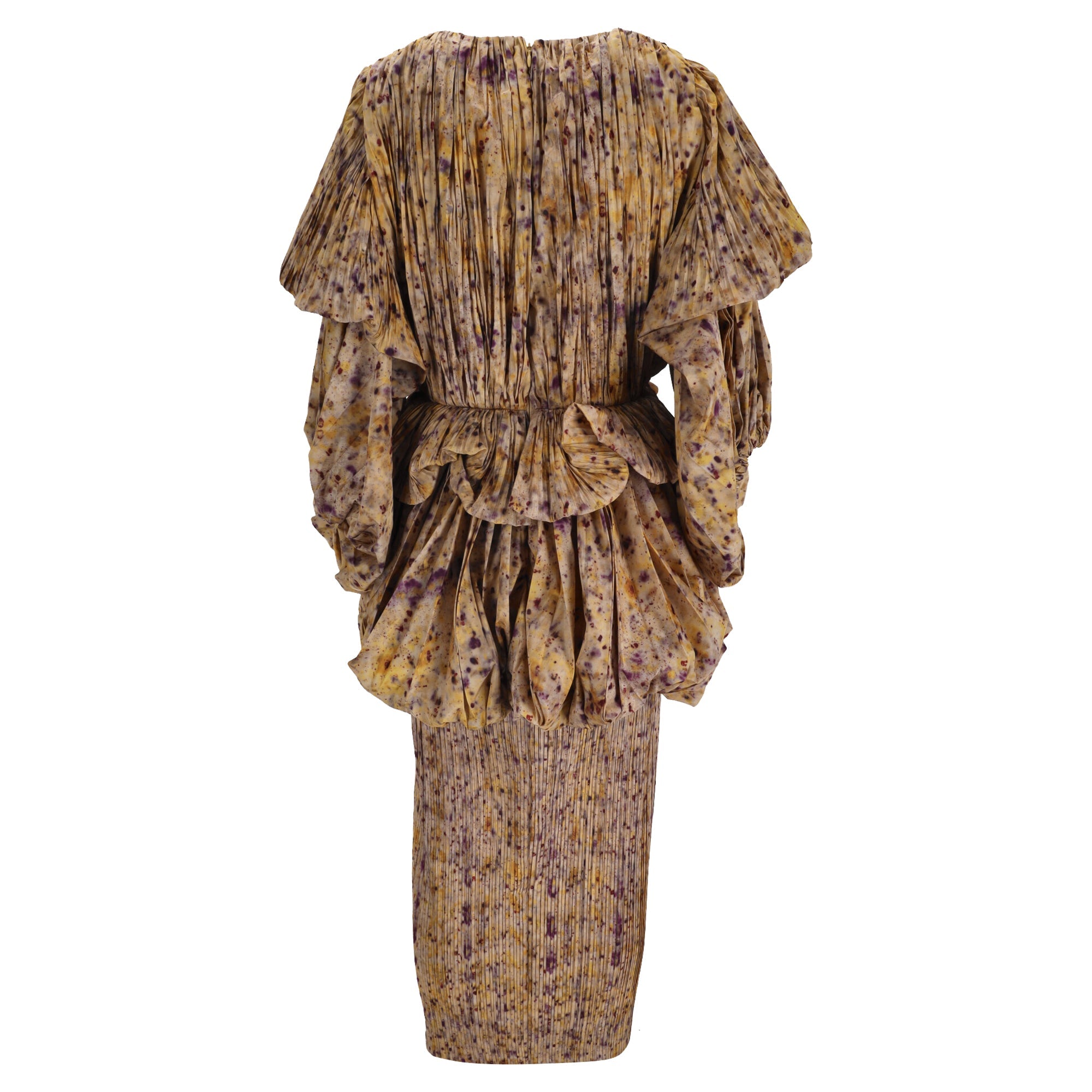 Altuzarra Papyrus Ruffled Printed Plissé-Taffeta Midi Dress in Multicolor Polyester