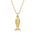 RS Pure by Ross-Simons Italian 18kt Gold Over Sterling Fish Necklace