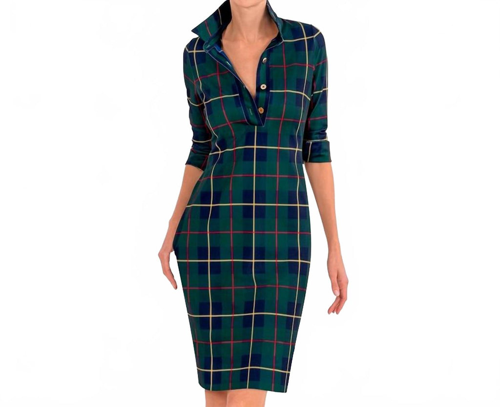 Plaidly Cooper Everywhere Dress In Green Multi