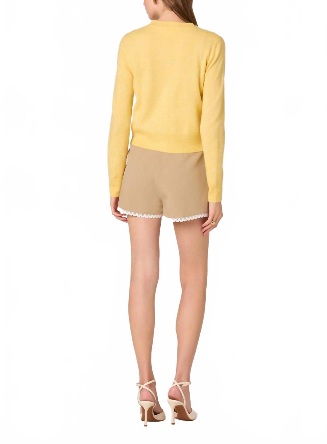 Mary Classic Button Front Cardigan In Yellow