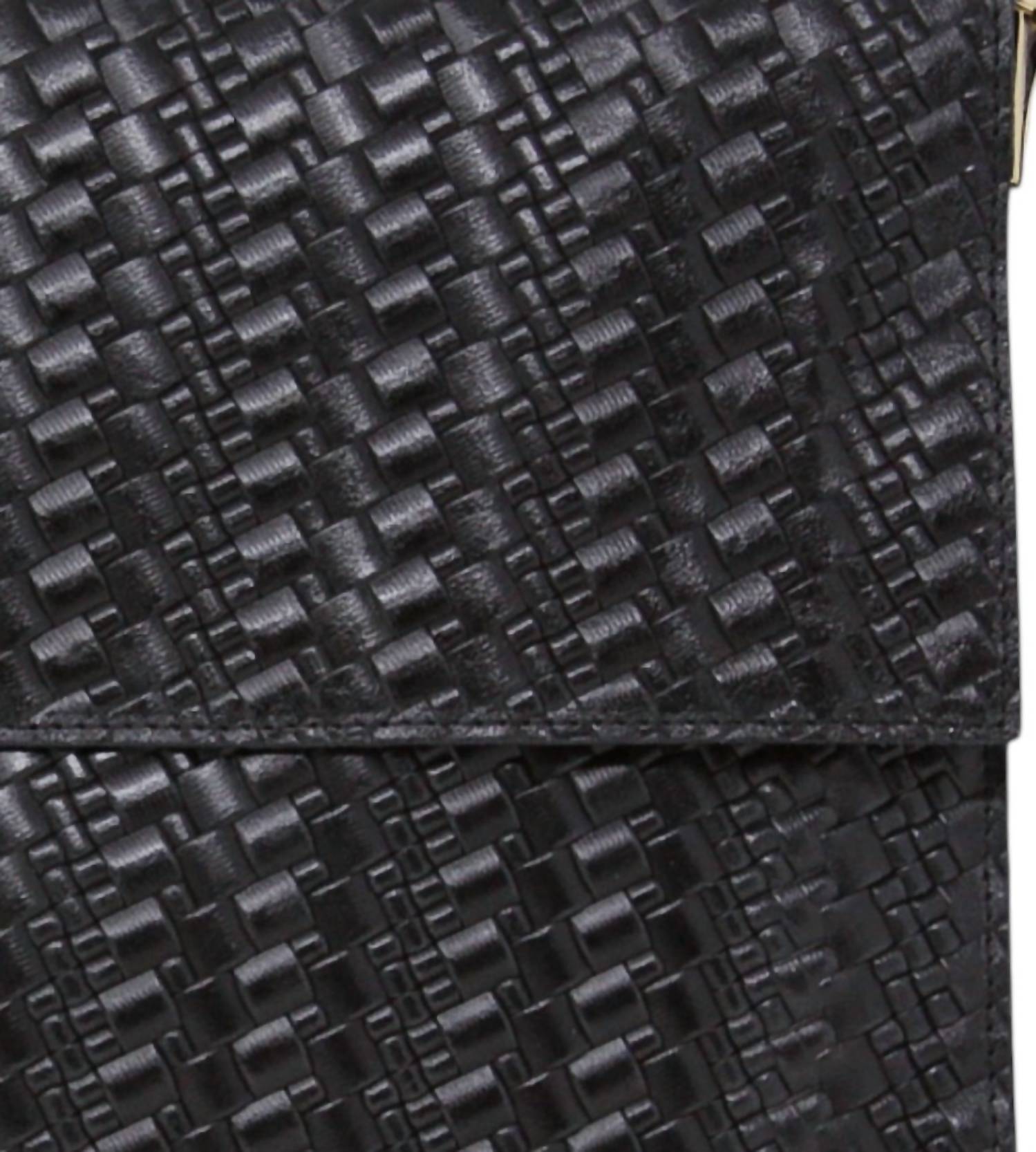 Women's Leather Clutch Crossbody Bag In Black