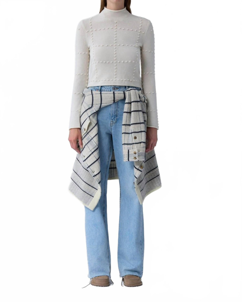Popcorn Sweater In Cream