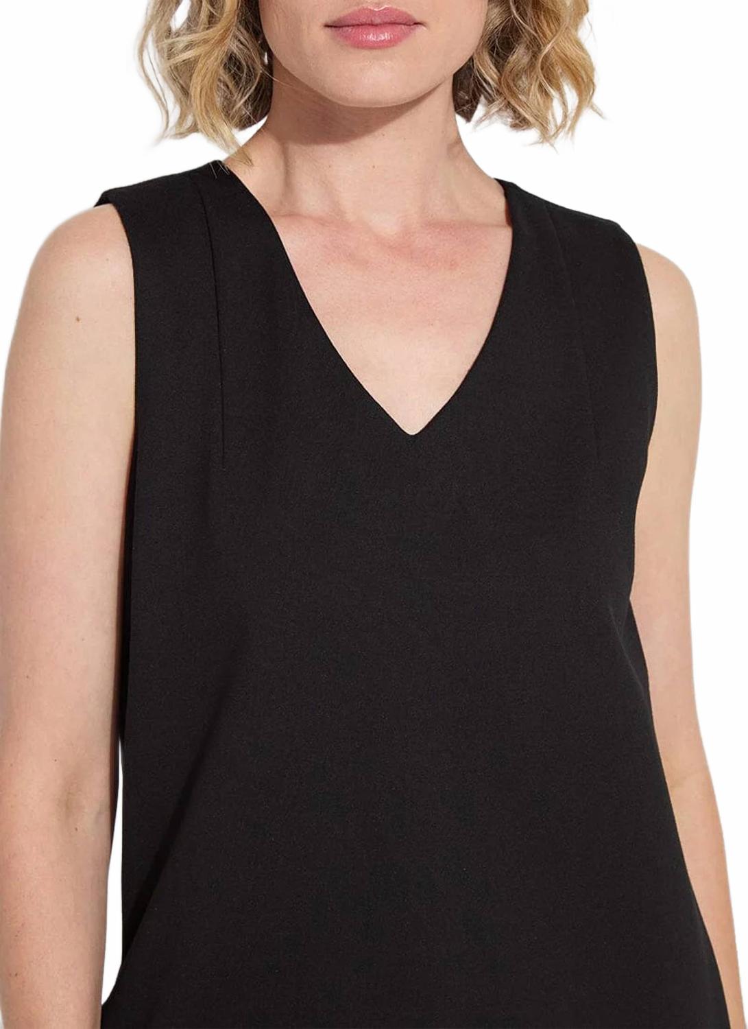 Sleeveless Knee Length Dress In Black