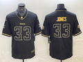 Men's Minnesota Vikings Aaron Jones #33 Black Player Game Jersey1