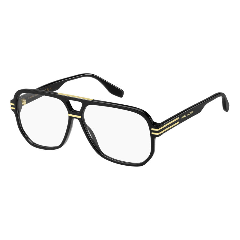Marc Jacobs Eyeglasses Square Full Rim, Black Frame And Clear Demo Lenses Lens Marc718080700