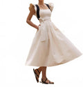 Loreto Midi Dress In Beige
