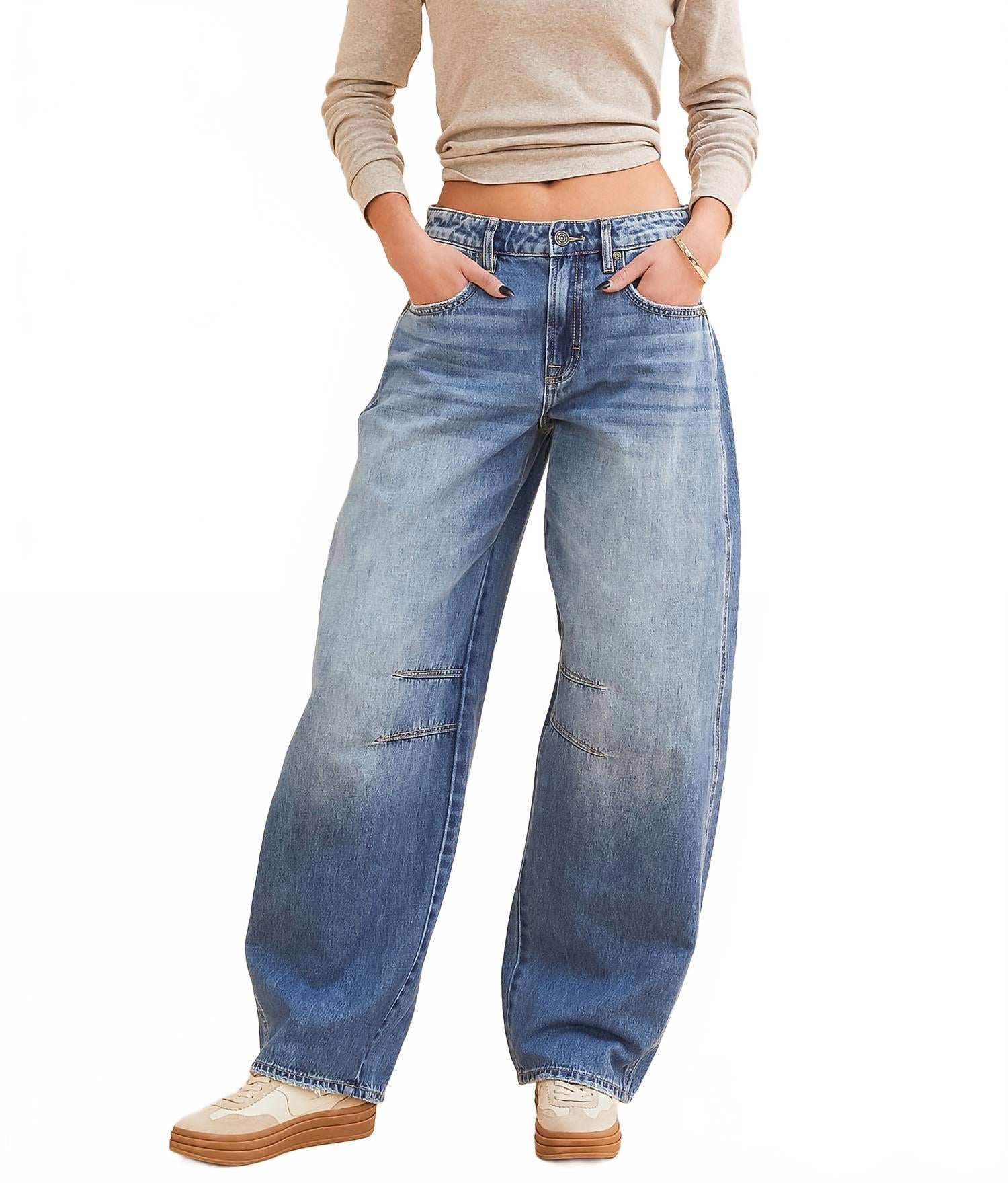 Women's Sammie Barrel Jeans In Blue