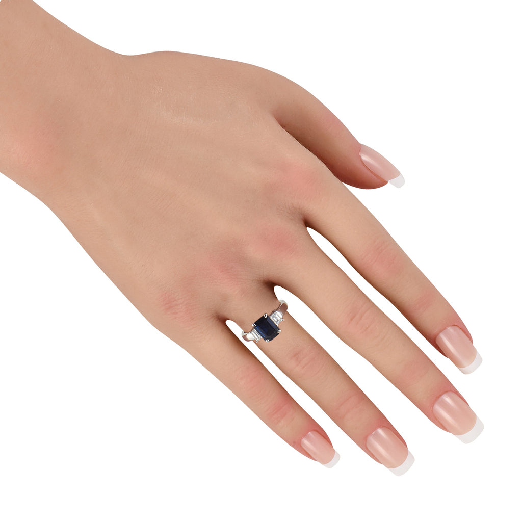 LB Exclusive Platinum 0.41ct Diamond and Sapphire Ring MF05-041326