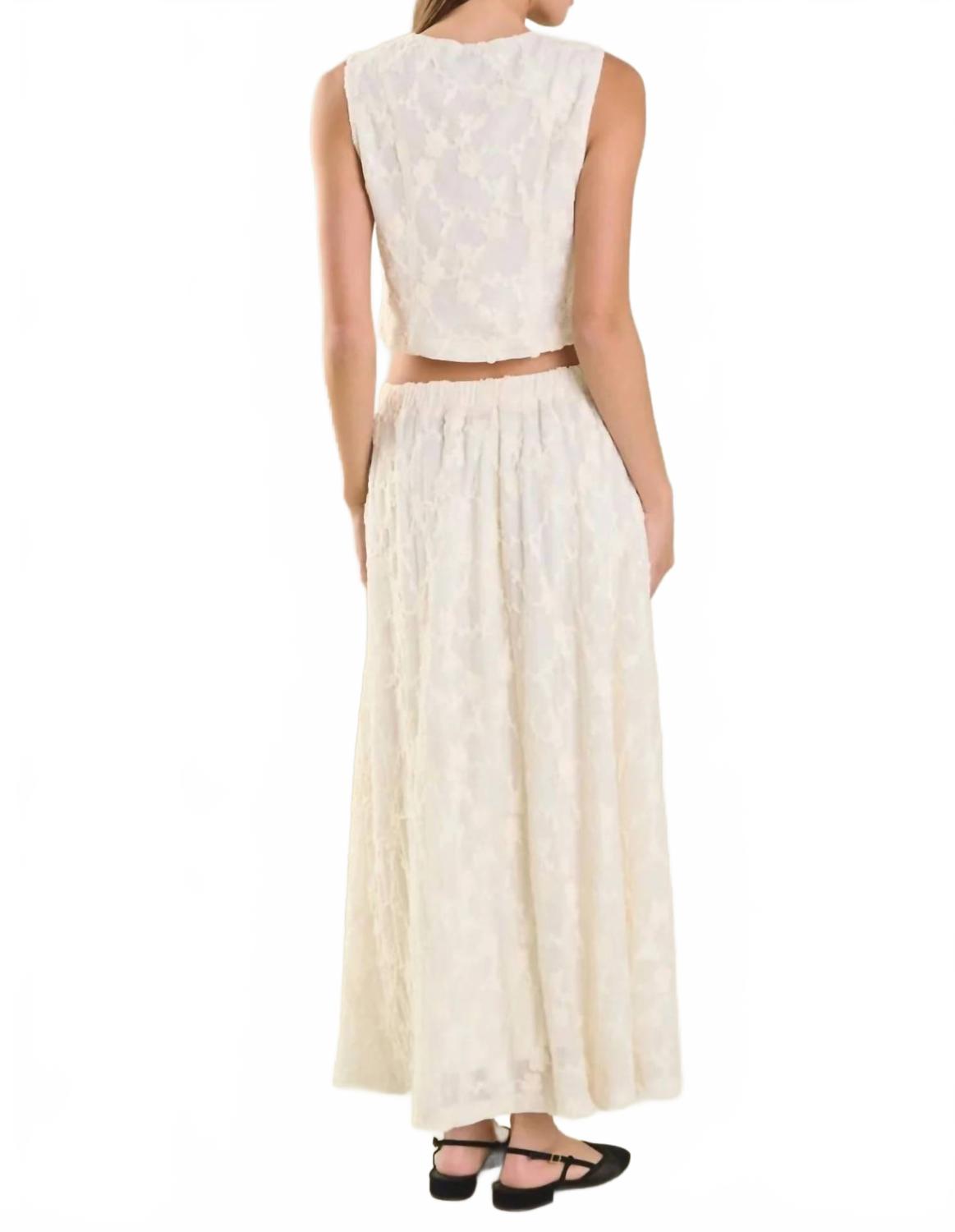 Floral Lace Maxi Skirt In Off White