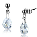 Rhodium Brass Earrings with AAA Grade CZ in Clear