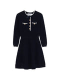 Self-Portrait Women Bow Knit Mini Dress