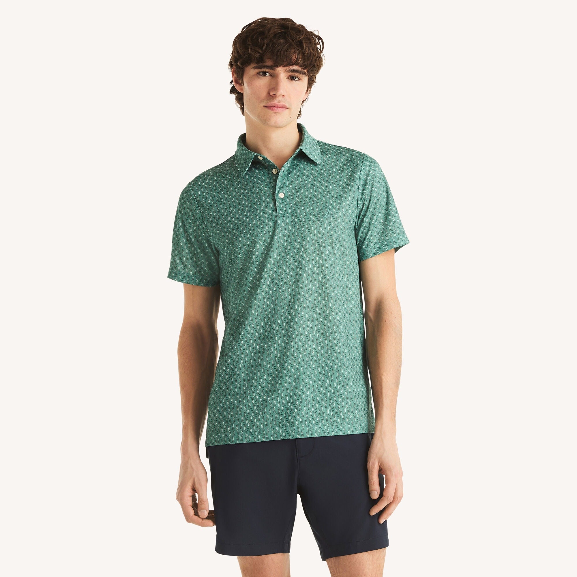 Nautica Mens Navtech Printed Performance Polo